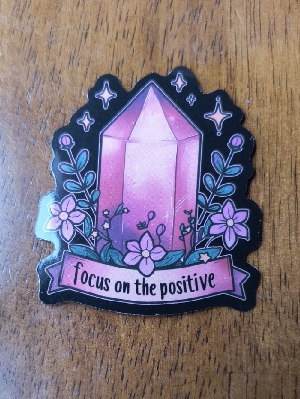 Pink Crystal Decorative Sticker – Focus on the Positive